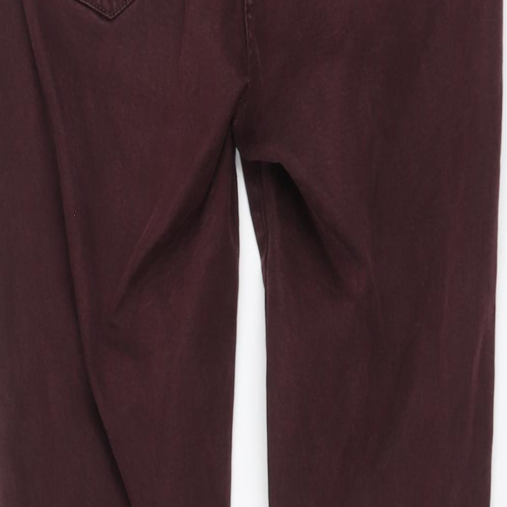 NEXT Womens Purple Cotton Skinny Jeans Size 12 L29 in Regular Button