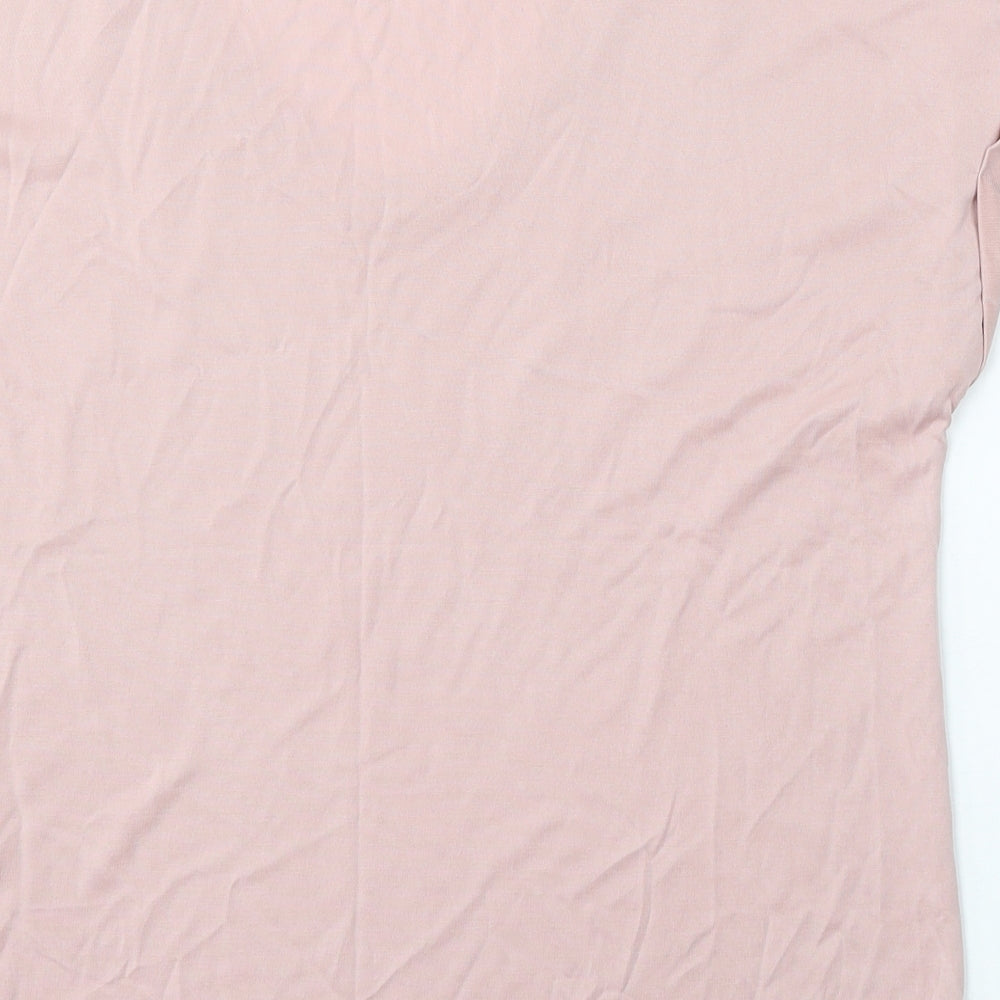 TU Womens Pink Modal Basic T-Shirt Size 10 V-Neck