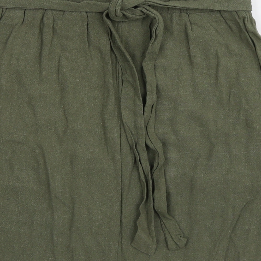 Apricot Womens Green Polyester A-Line Skirt Size 8 Tie