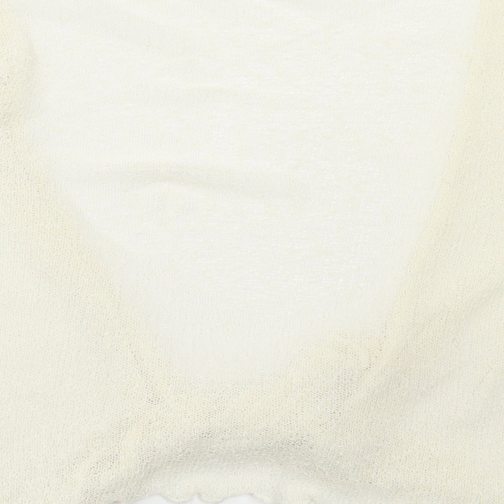 Apricot Womens Ivory V-Neck Acrylic Cardigan Jumper Size M