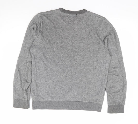 Topman Mens Grey Cotton Pullover Sweatshirt Size S - Peace Symbol