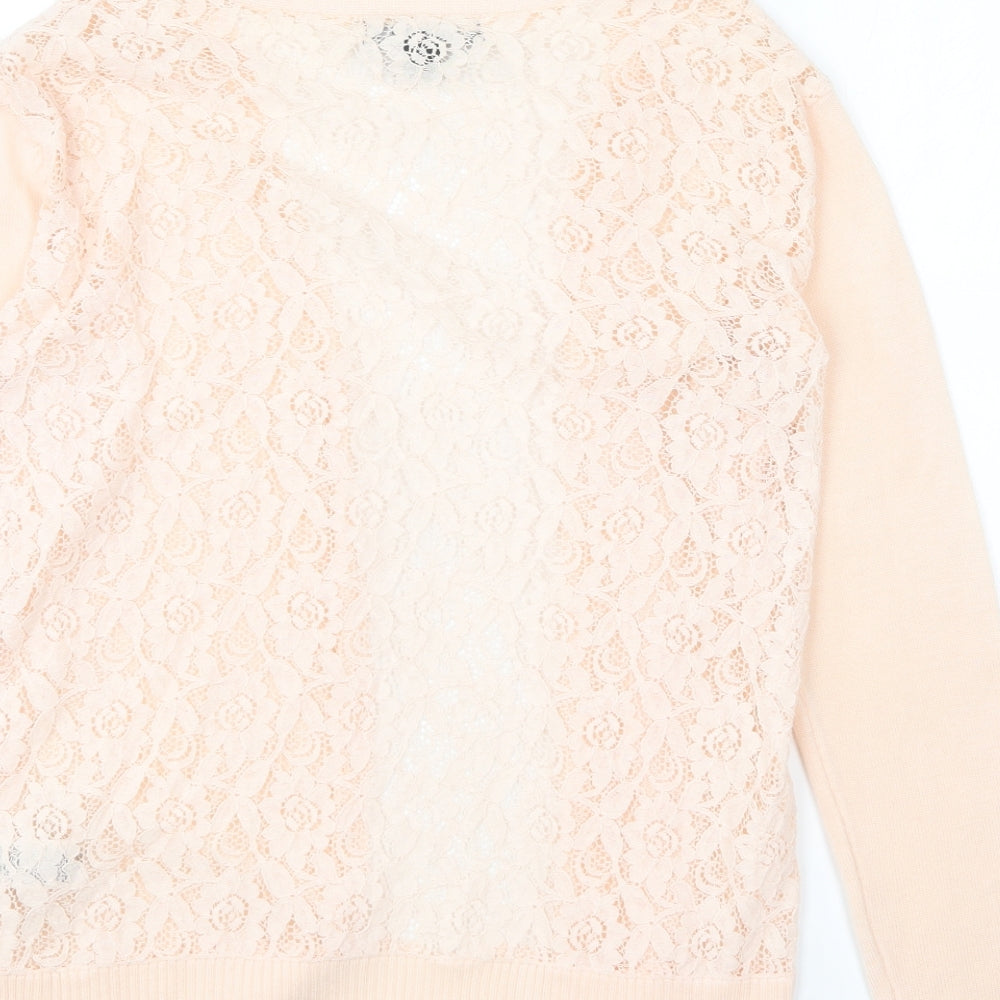 Atmosphere Womens Pink V-Neck Acrylic Cardigan Jumper Size S