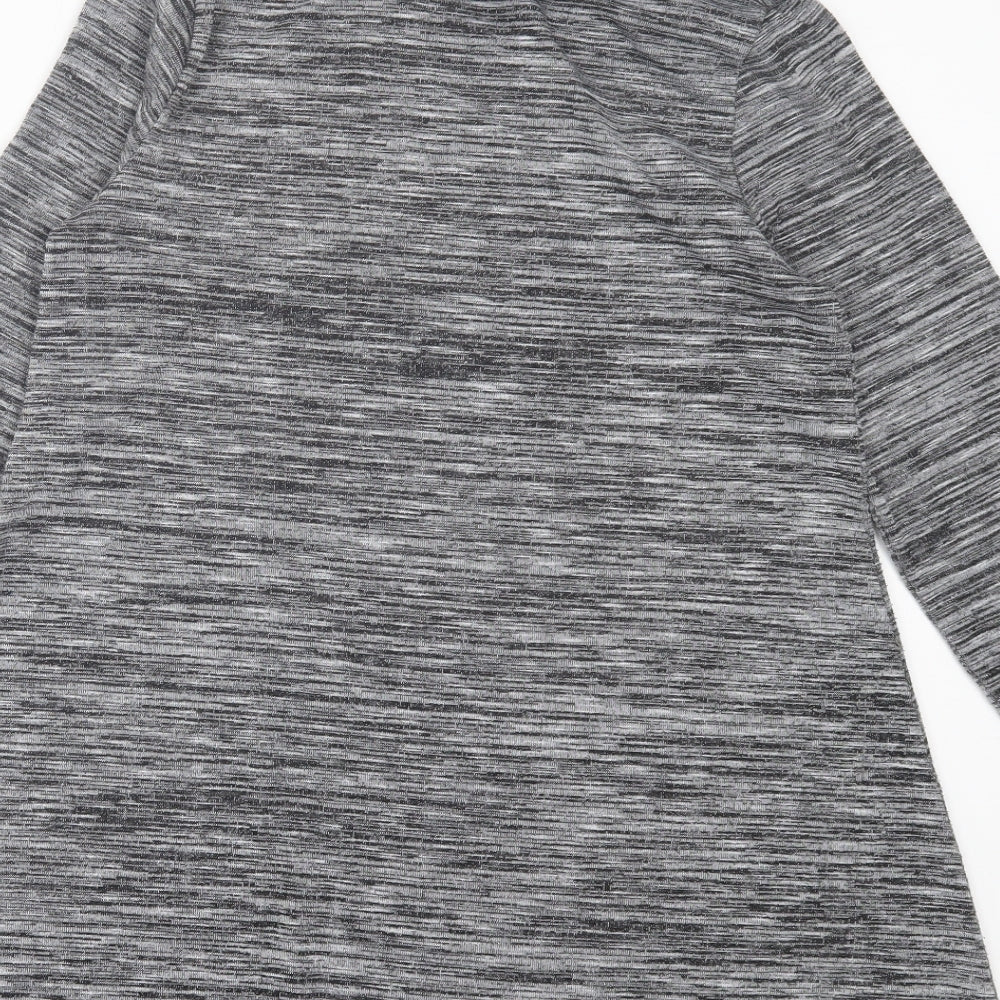 F&F Womens Grey Polyester Jumper Dress Size 12 Roll Neck Pullover