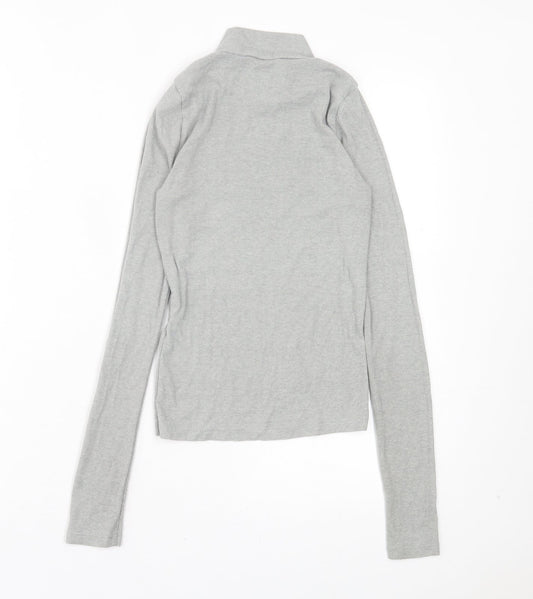 Womens UK Size S Hollister Grey Basic T-Shirt