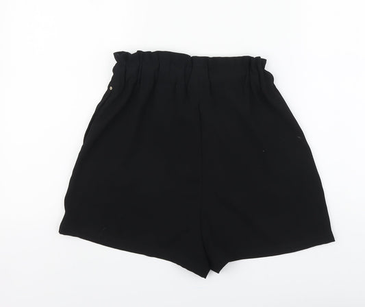 H&M Womens Black Polyester Chino Shorts Size XS L3 in Regular Button