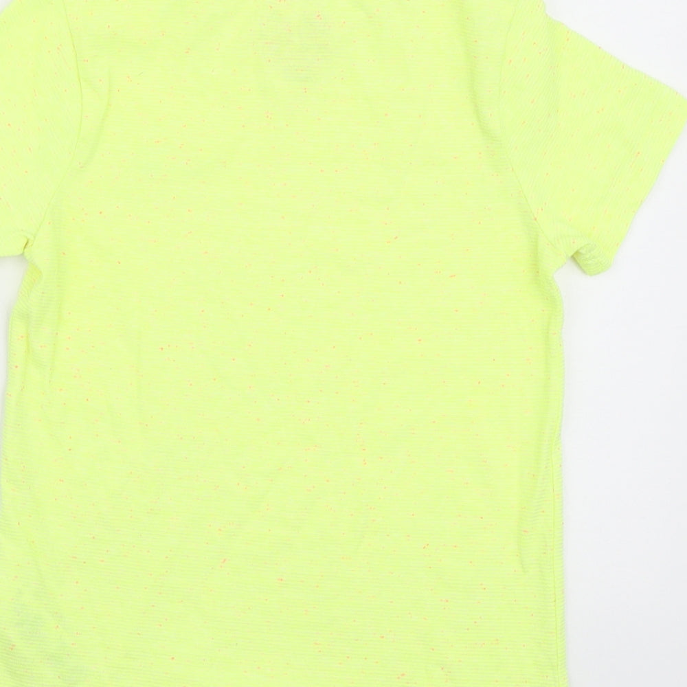 F&F Boys Yellow Cotton Basic T-Shirt Size 5-6 Years Round Neck Pullover - Dinosaur