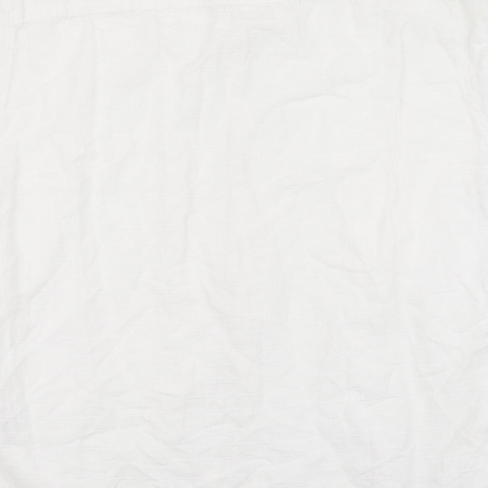 F&F Mens White Linen Button-Up Size XL Collared Button