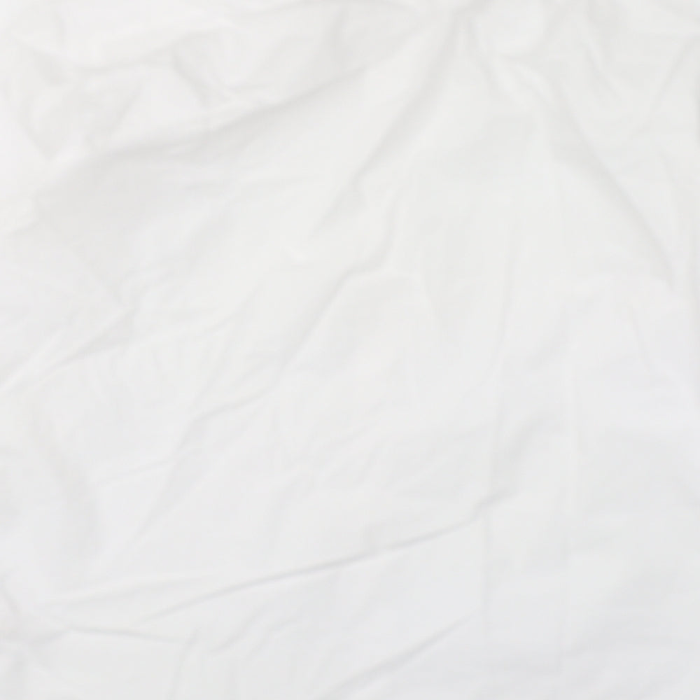 F&F Mens White Polyester Button-Up Size 16 Collared Button