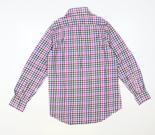 Mens UK Size 14.5 Marks and Spencer Multicoloured Button-Up Long Sleeve Casual