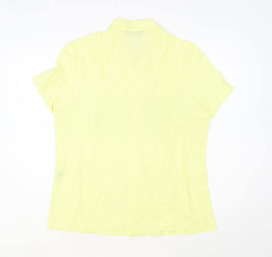 Womens UK Size 14 Dunnes Stores Yellow Basic Button-Up