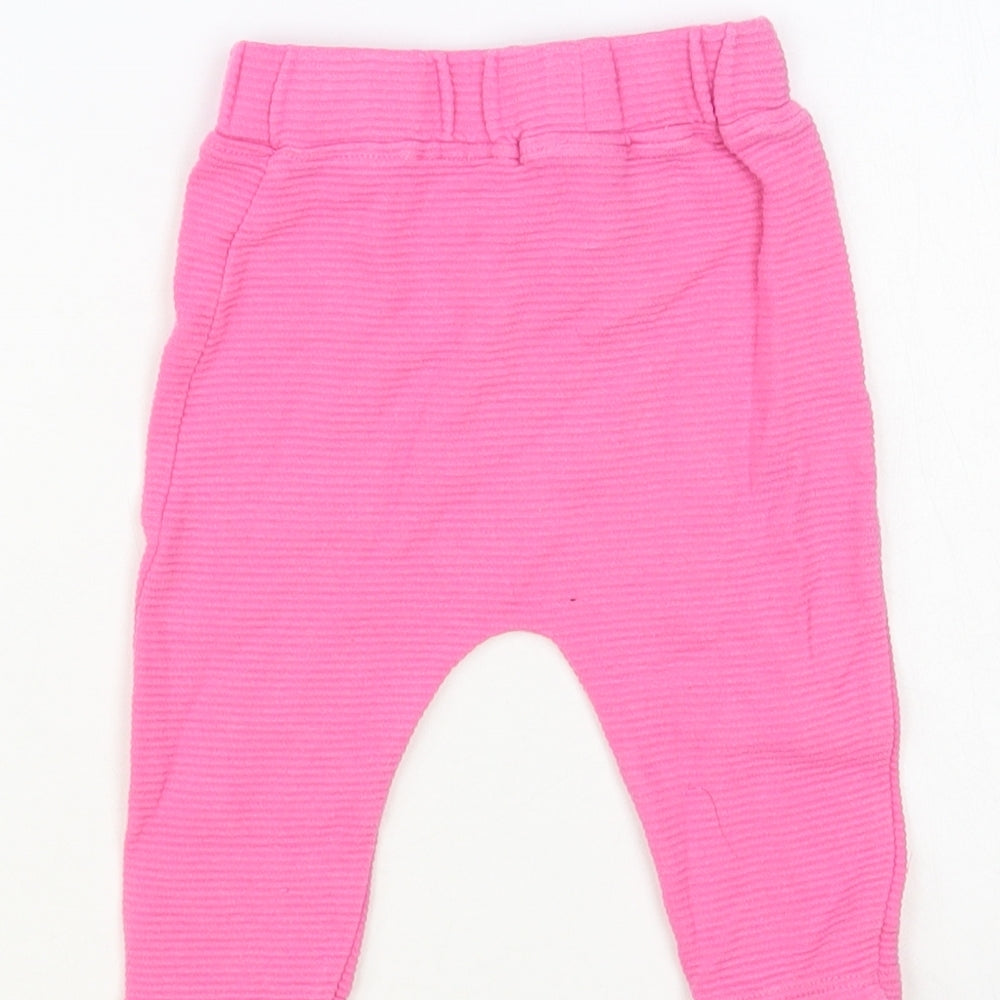 Dunnes Stores Baby Pink Cotton Jogger Trousers Size 3-6 Months Pullover