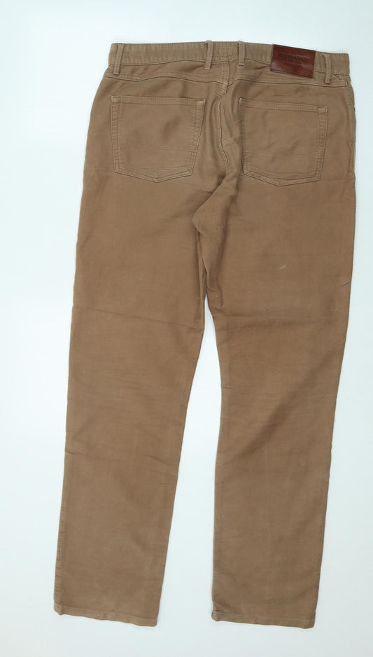 Hammond & Co Mens Brown Cotton Straight Jeans Size 36 in L31 in Regular Zip
