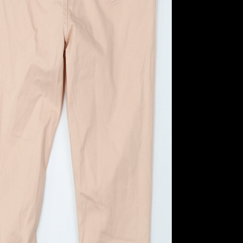 Womens UK Size 34 in Preworn Regular Fit Cropped Pink Jeans