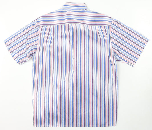 Mens UK Size M Daniel Graham Multicoloured Button-Up Short Sleeve Casual Shirt