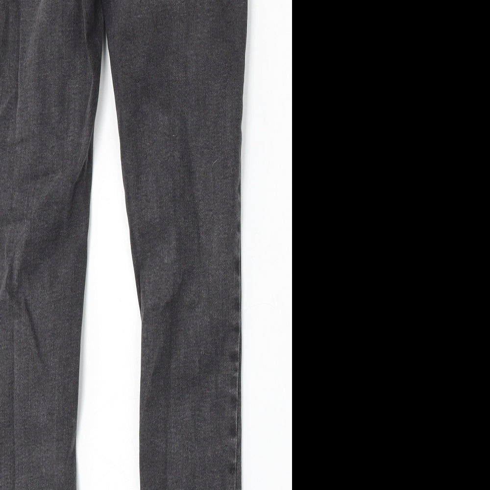 Denim & Co. Womens Grey Cotton Skinny Jeans Size 8 L28 in Regular Button