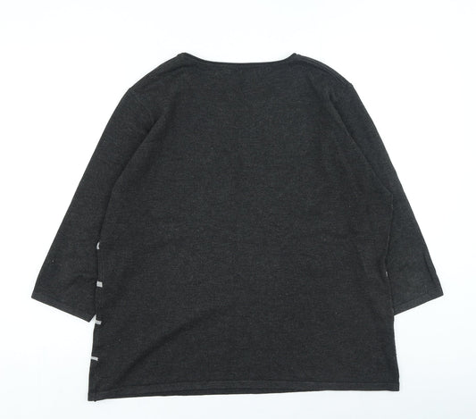 Womens UK Size L Preworn Grey Pullover Jumper