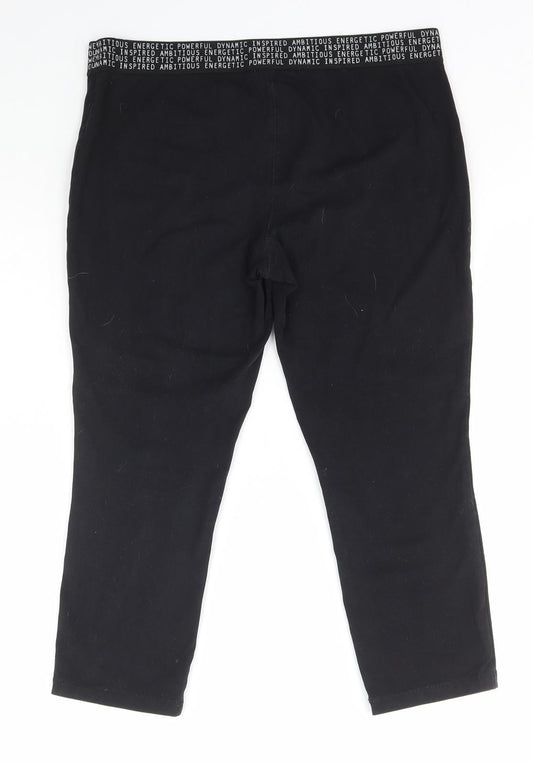 FOREVER 21 Womens Black Cotton Capri Trousers Size L L21.5 in Regular