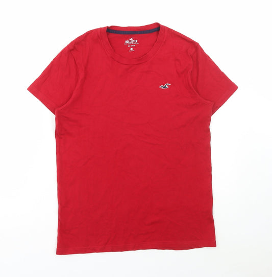 Womens UK Size XS Hollister Red Basic T-Shirt