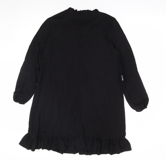 Papaya Womens Black Viscose A-Line Size M Round Neck Pullover