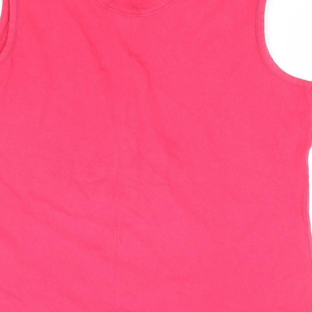 Womens UK Size 14 Green Lamb Pink Basic Polo