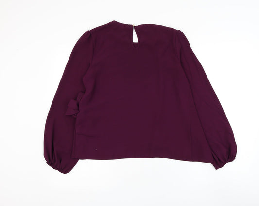 Primark Womens Purple Polyester Basic Blouse Size 8 Round Neck