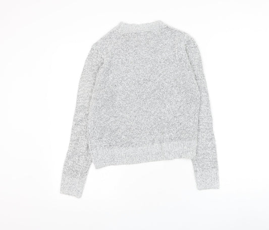 Divided by H&M Womens Grey Round Neck Acrylic Pullover Jumper Size XS