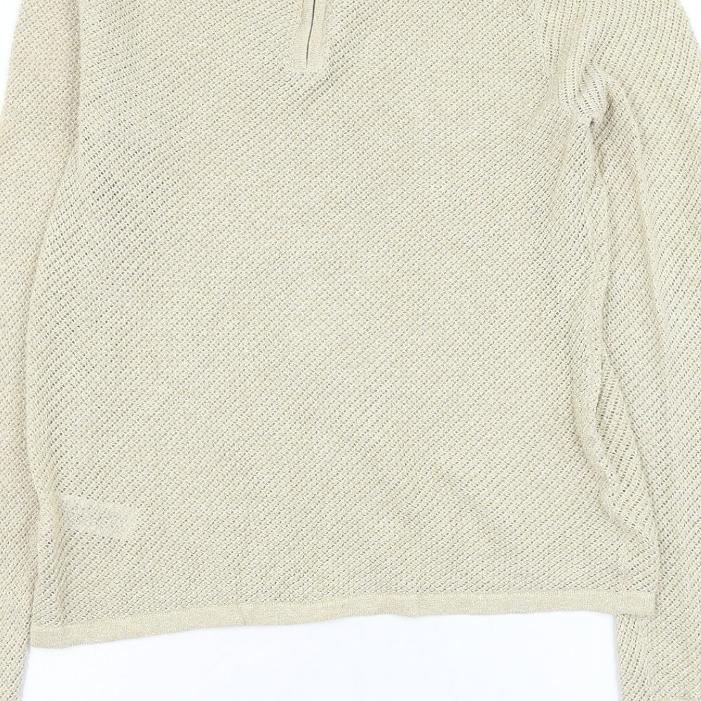 NEXT Womens Gold Round Neck Cotton Pullover Jumper Size 8
