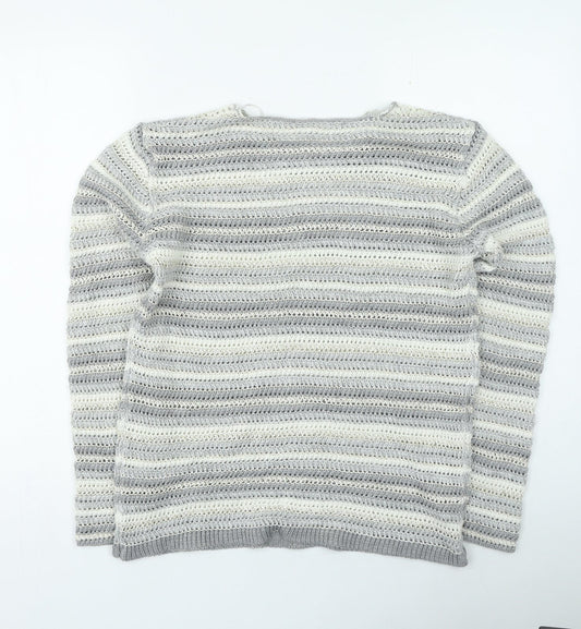 Womens UK Size 14 Preworn Grey Pullover Jumper