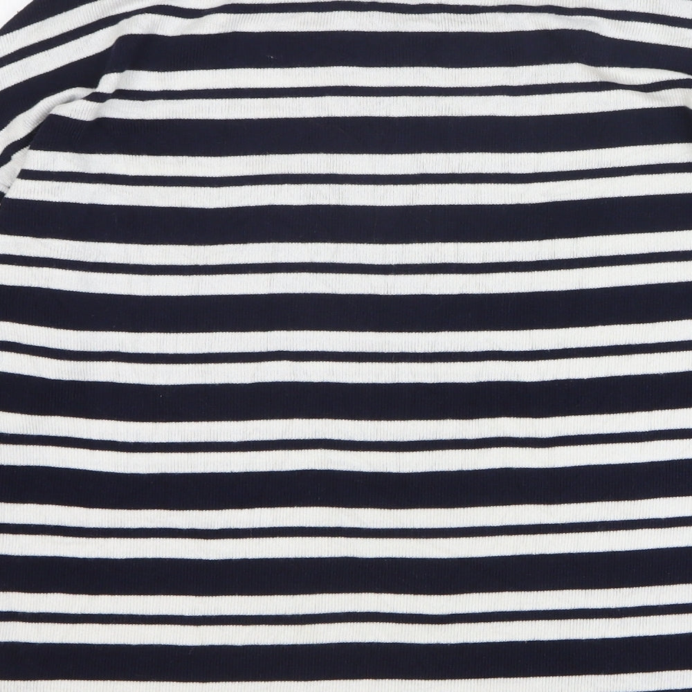 TU Womens Blue Round Neck Striped Viscose Pullover Jumper Size 12