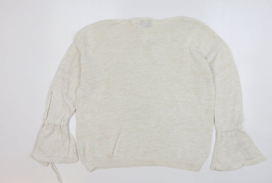 Womens UK Size L Papaya Beige Pullover Jumper