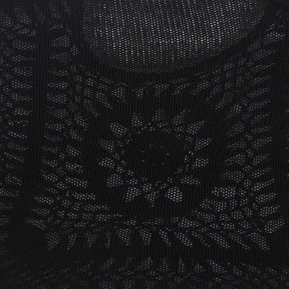 F&F Womens Black Round Neck Acrylic Pullover Jumper Size 14