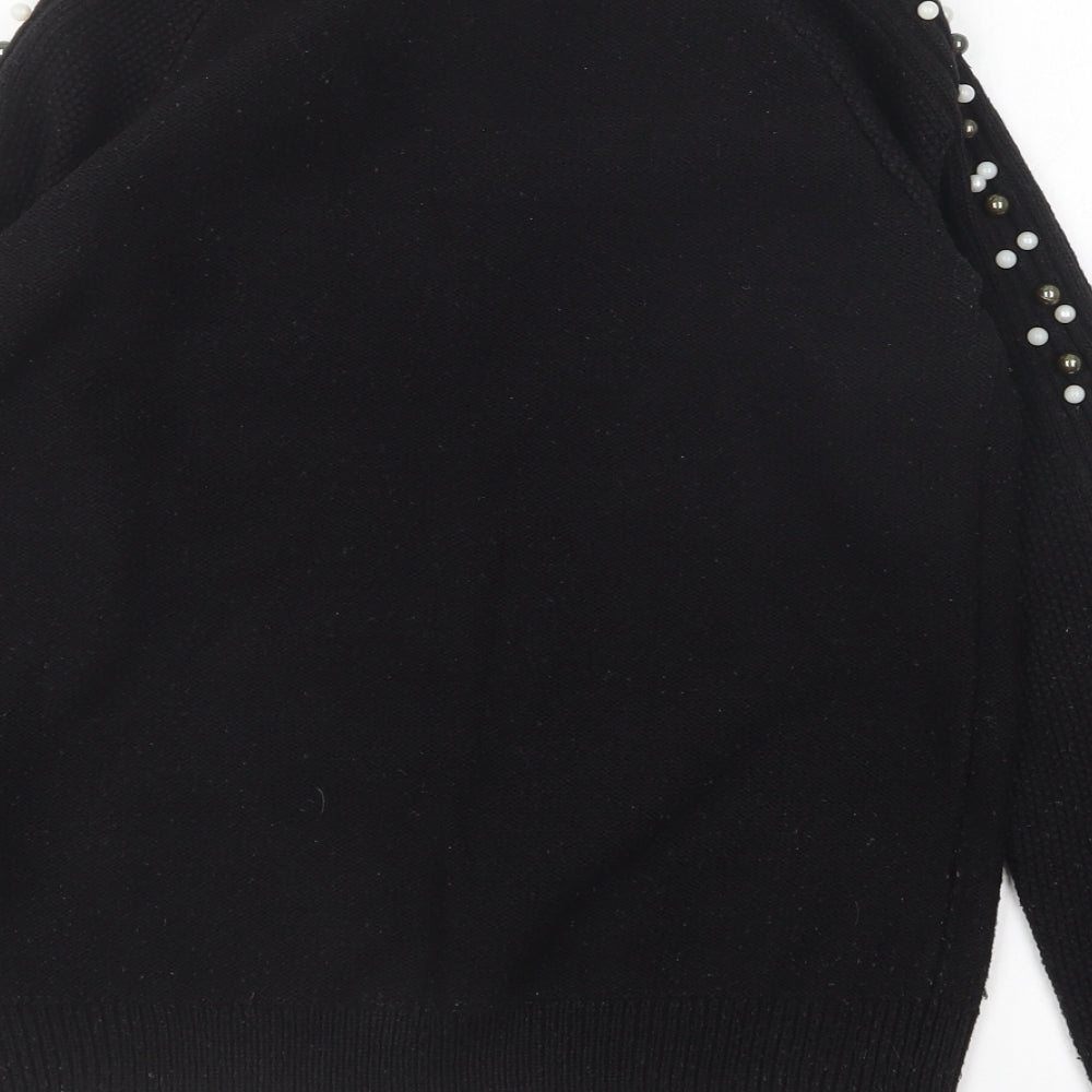Womens UK Size 8 Papaya Black Pullover Jumper