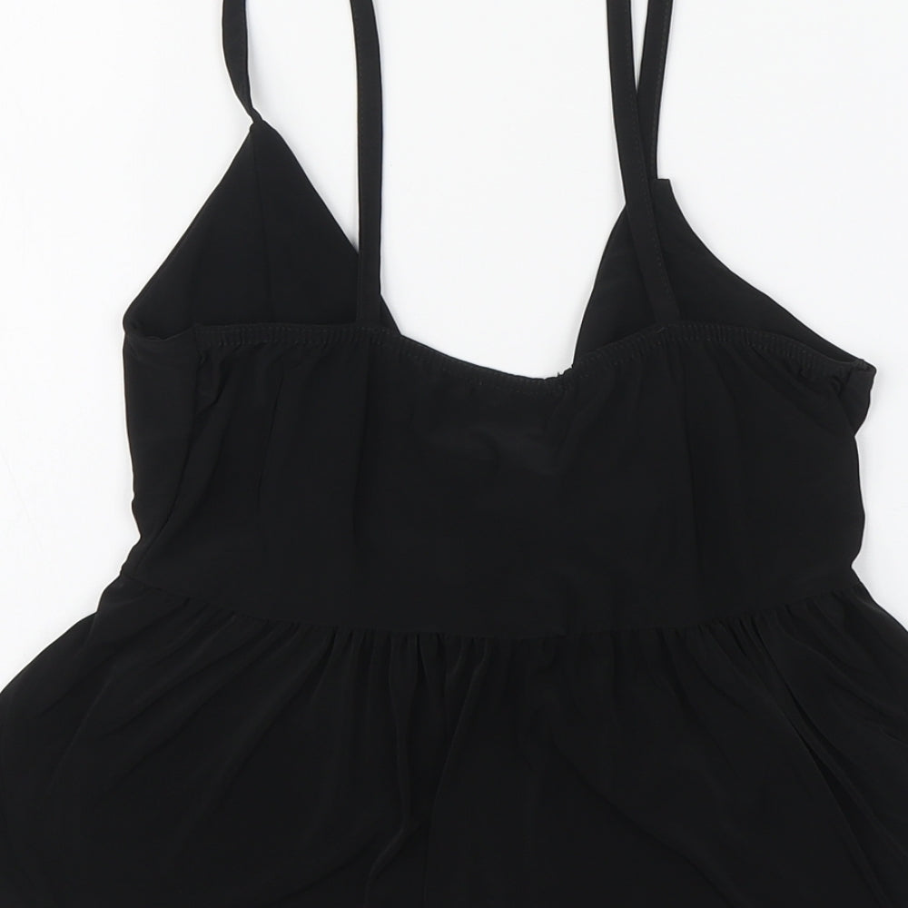 Nasty Gal Womens Black Polyester Camisole Blouse Size 10 V-Neck