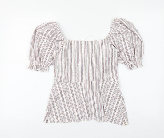 Womens UK Size 10 Topshop Multicoloured Basic Blouse