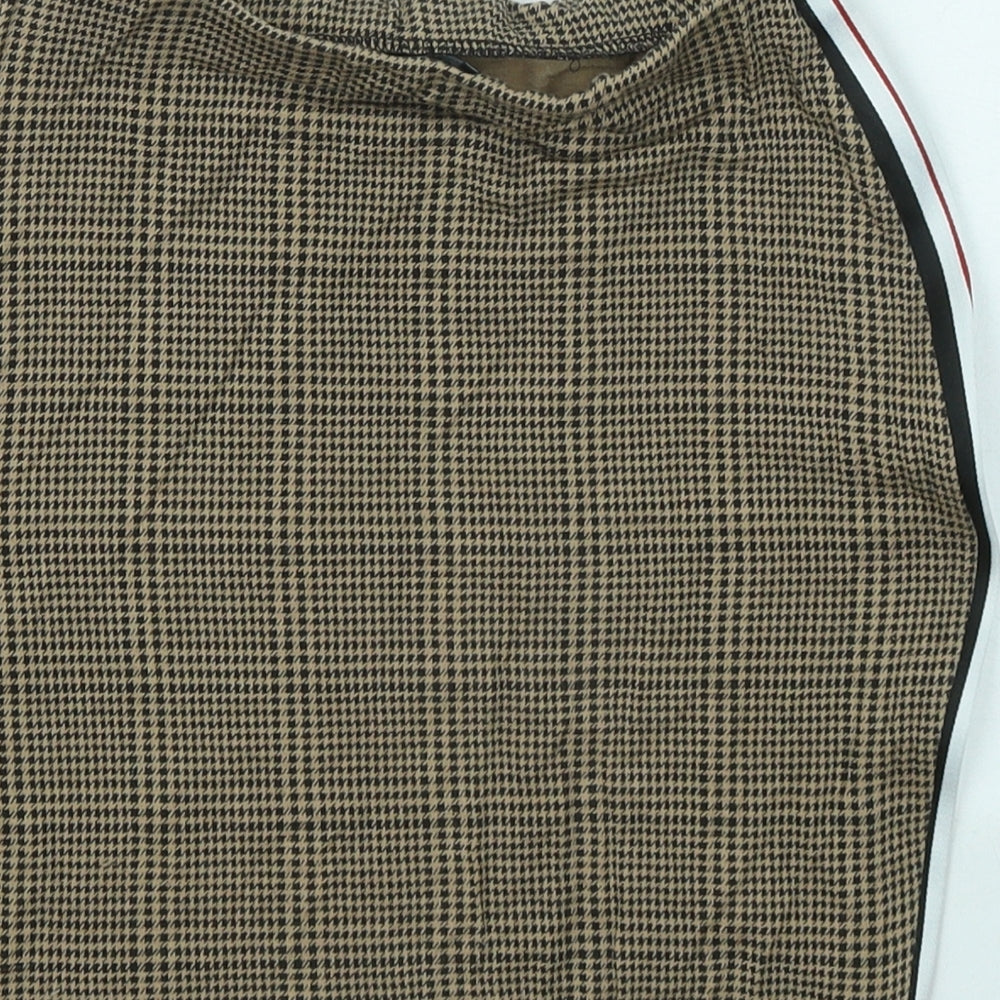 PRETTYLITTLETHING Womens Gold Geometric Viscose Mini Skirt Size 6