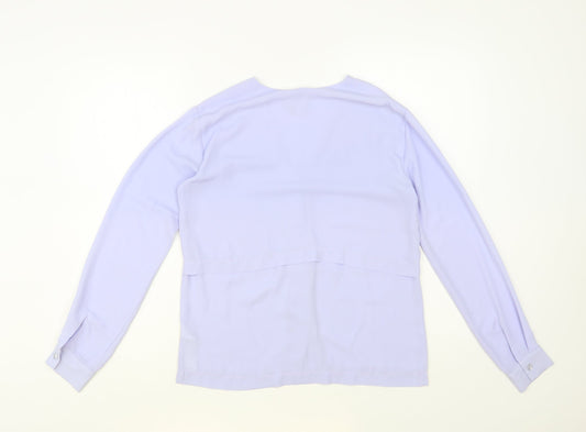 Womens UK Size 4 ASOS Blue Basic Button-Up