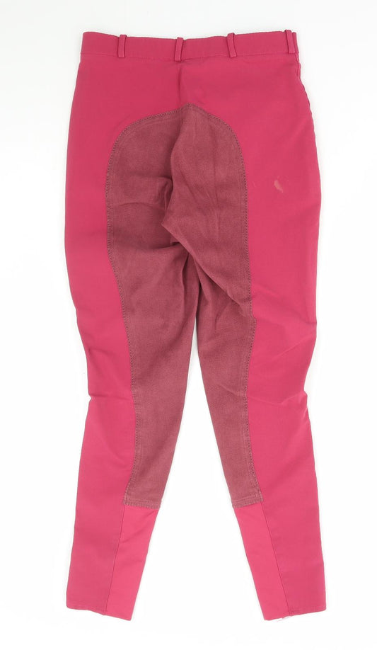 Hy Performanc Womens Pink Polyester Track Pants Trousers Size 28 in L28 in Regular Hook & Eye - Jodhpurs