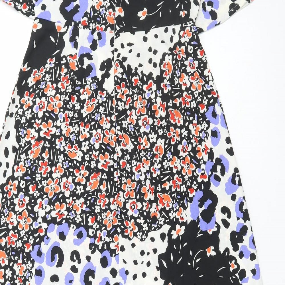 Influence Womens Multicoloured Animal Print Polyester A-Line Size 6 Round Neck Zip