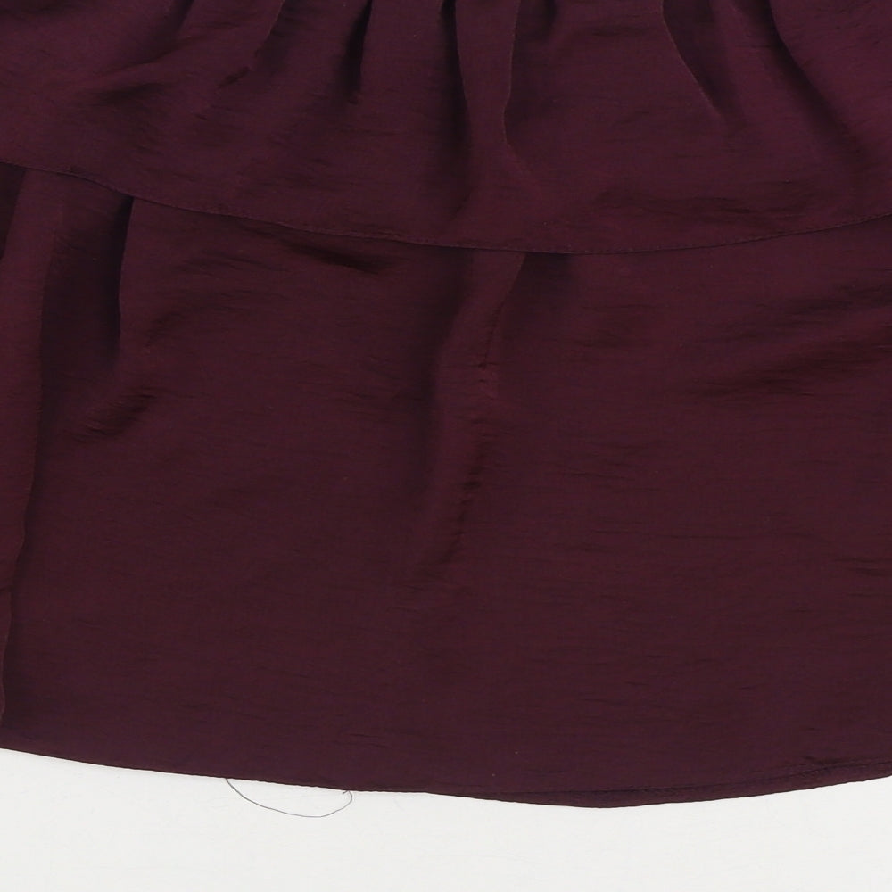 Atmosphere Womens Purple Polyester Cropped Blouse Size 10 Off the Shoulder