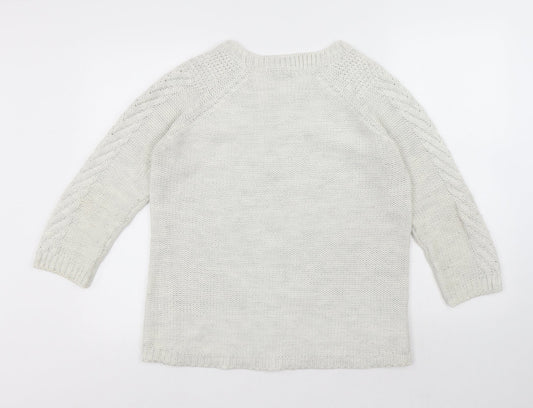 Womens UK Size S Oasis White Pullover Jumper