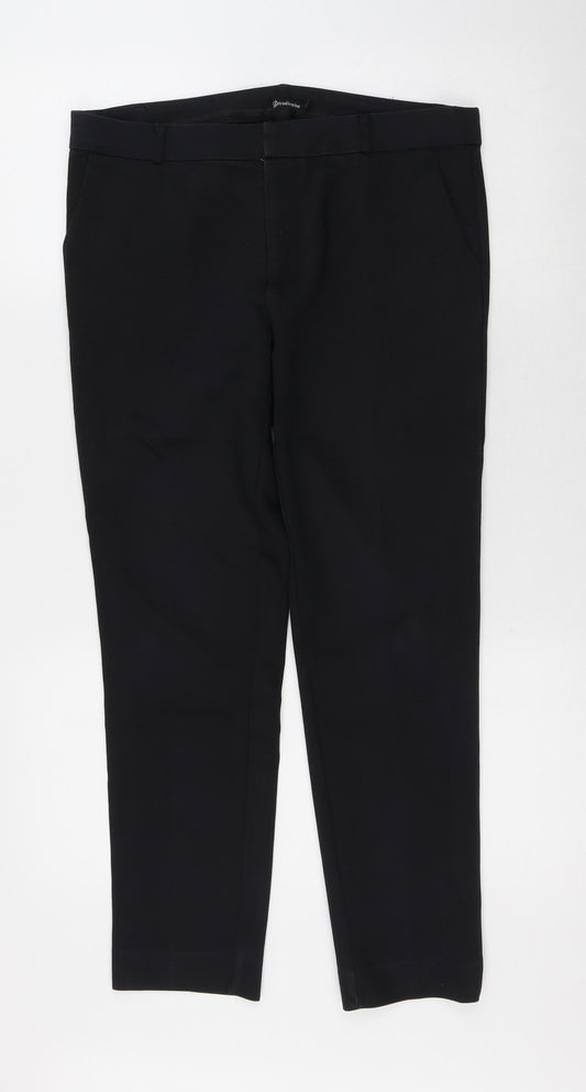 Womens UK Size 8 Stradivarius Regular Fit Black Trousers