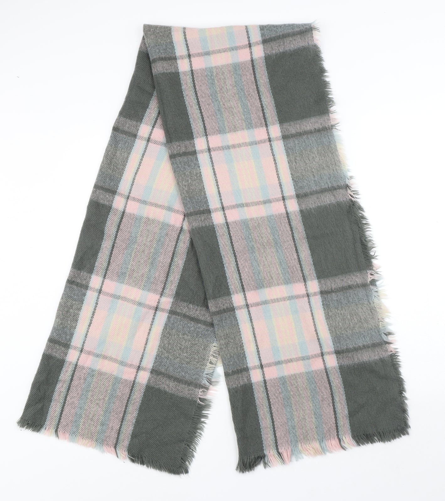 Preworn Womens Multicoloured Plaid Acrylic Scarf