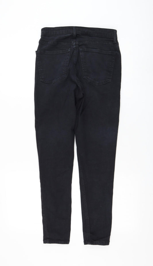 Topshop Womens Black Cotton Skinny Jeans Size 28 in L30 in Regular Zip