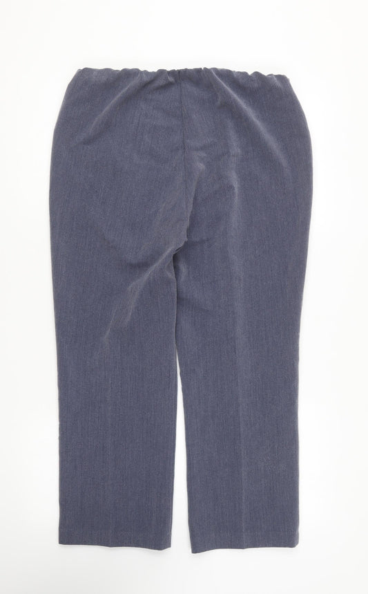 Bonmarché Womens Blue Polyester Trousers Size 12 L27 in Regular
