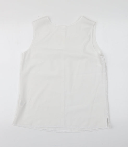 Womens UK Size 12 H&M White Basic Tank