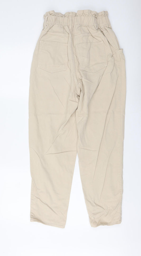 Womens UK Size S H&M Regular Fit Beige Trousers