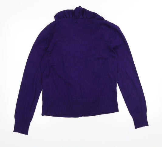 Womens UK Size M Nina Leonard Purple Cardigan Jumper