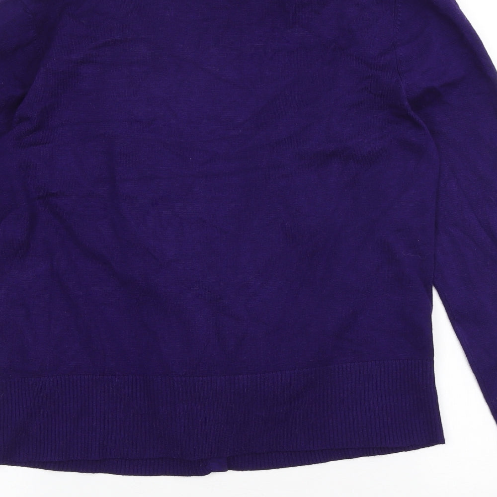 Womens UK Size M Nina Leonard Purple Cardigan Jumper