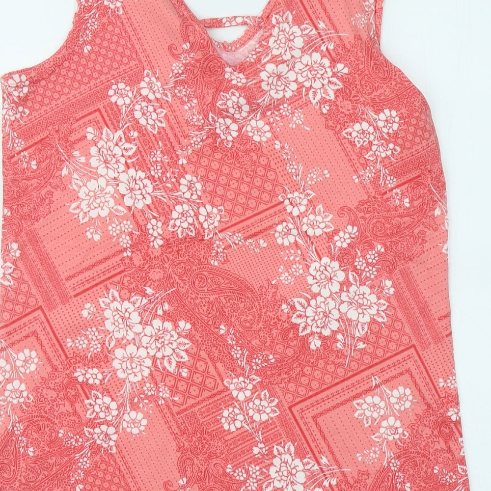 Womens UK Size 12 M&Co Red Basic Tank
