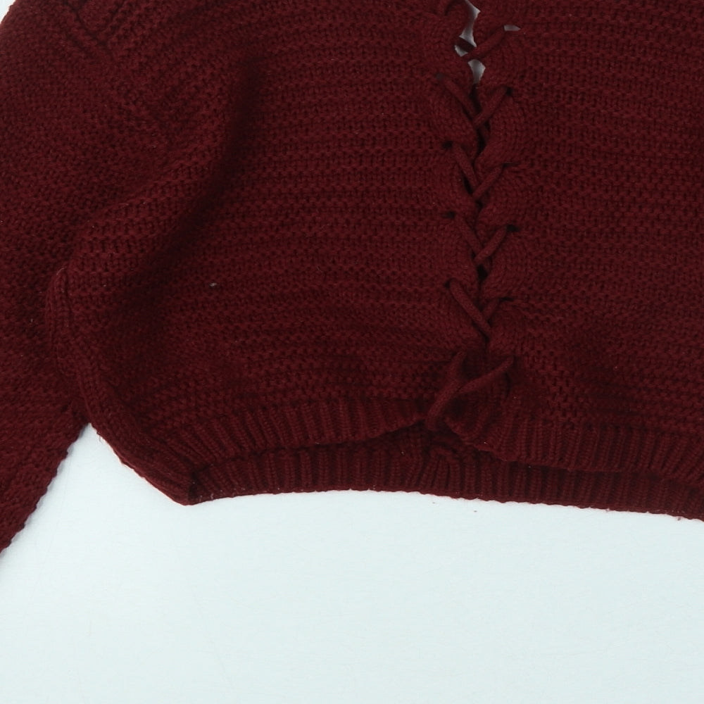 Womens UK Size M Boohoo Red Pullover Jumper